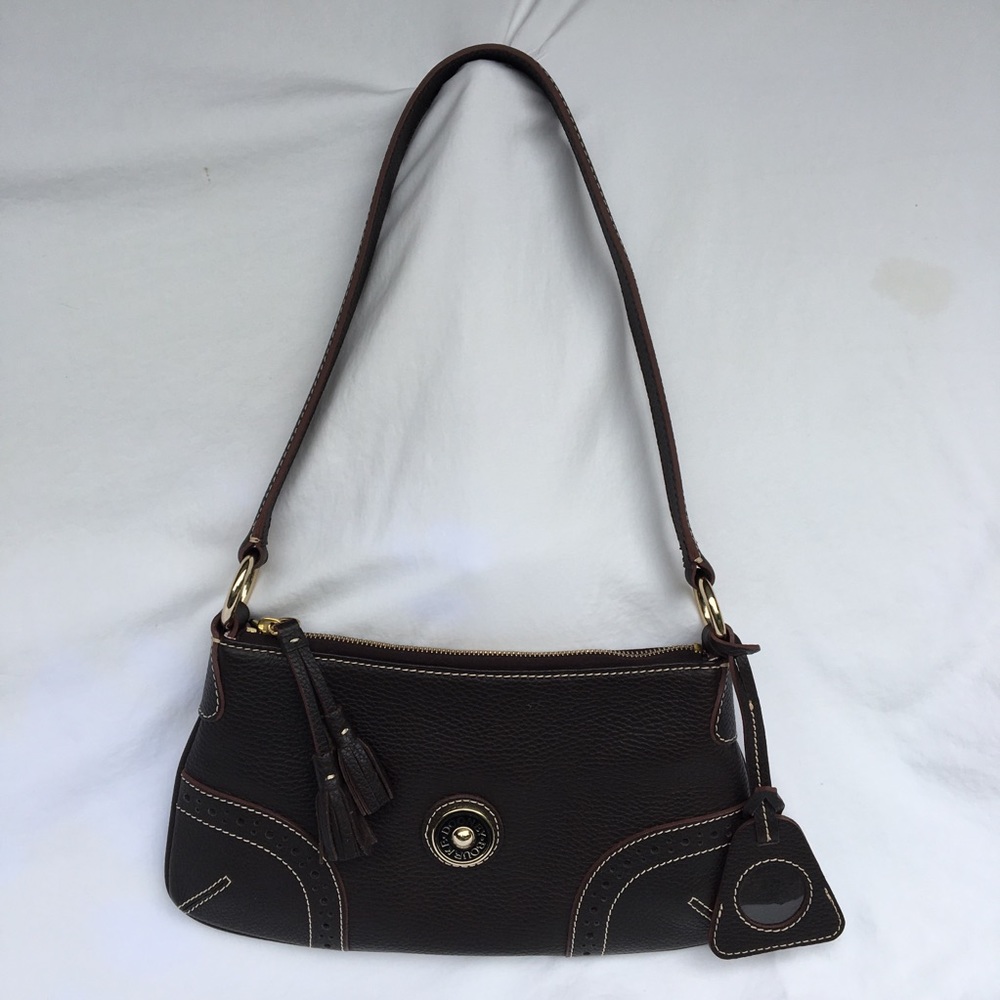 NWOT  Dooney & Bourke Brown Pebbled Slim Hobo